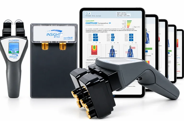 INSiGHT scanning equipment by CLA with sample report screens